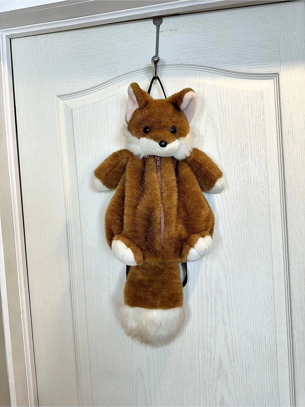 Vintage Hokkaido Ezo Red Fox Plush Backpack 24" Gingham Plaid Interior